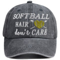 Softball Hair Don't Care Embroidered Cap - product photo