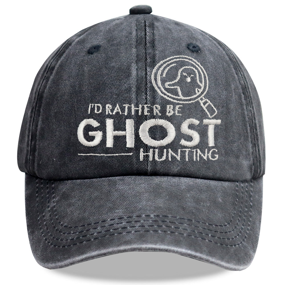 I'd Rather Be Ghost Hunting Embroidered Cap - product photo
