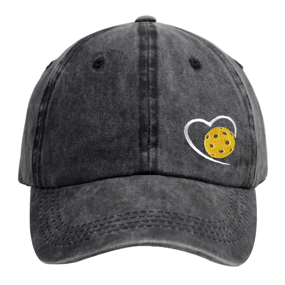 Pickleball Heart Embroidered Cap