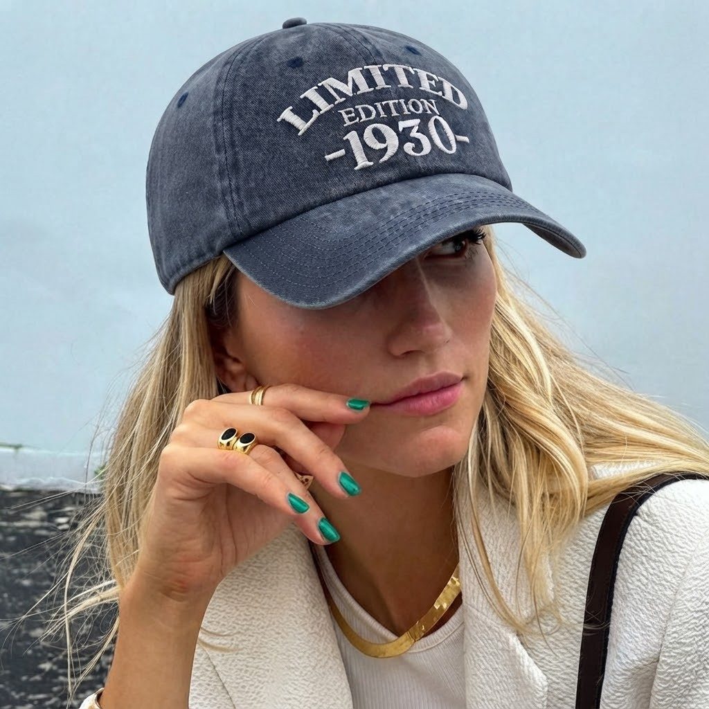 1930 Birth Year Embroidered Cap - Navy