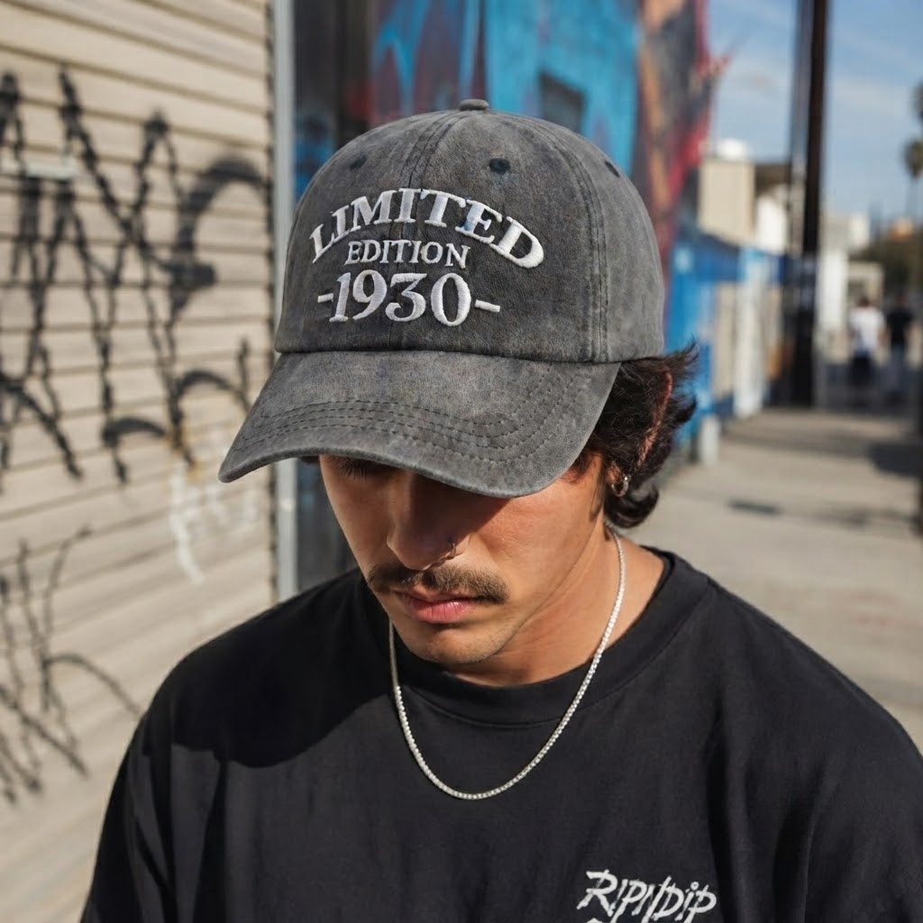 1930 Birth Year Embroidered Cap - Navy