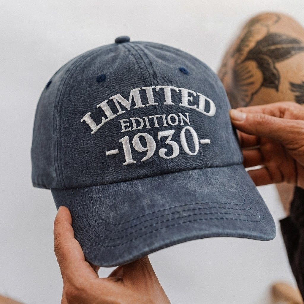 1930 Birth Year Embroidered Cap - Navy