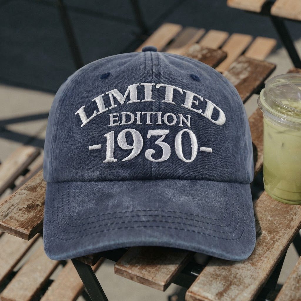 1930 Birth Year Embroidered Cap - Navy