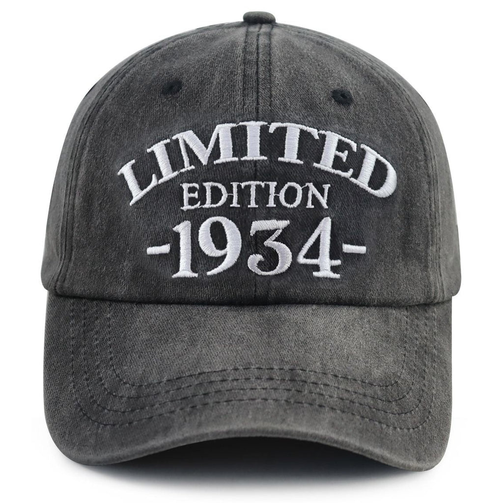 1934 Birth Year Embroidered Cap - Black