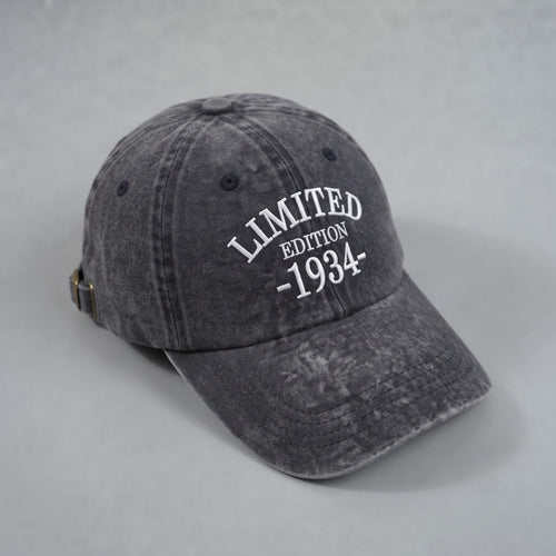 1934 Birth Year Embroidered Cap - Black