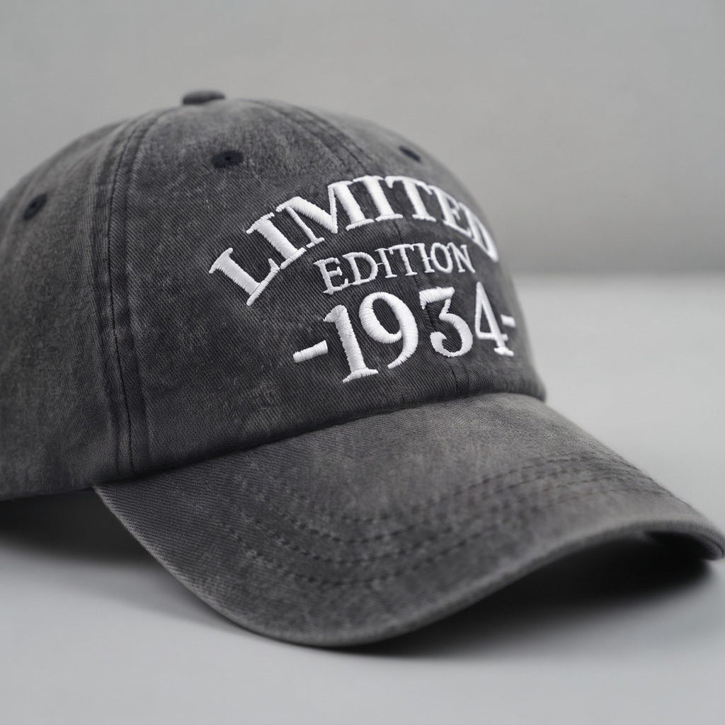 1934 Birth Year Embroidered Cap - Black