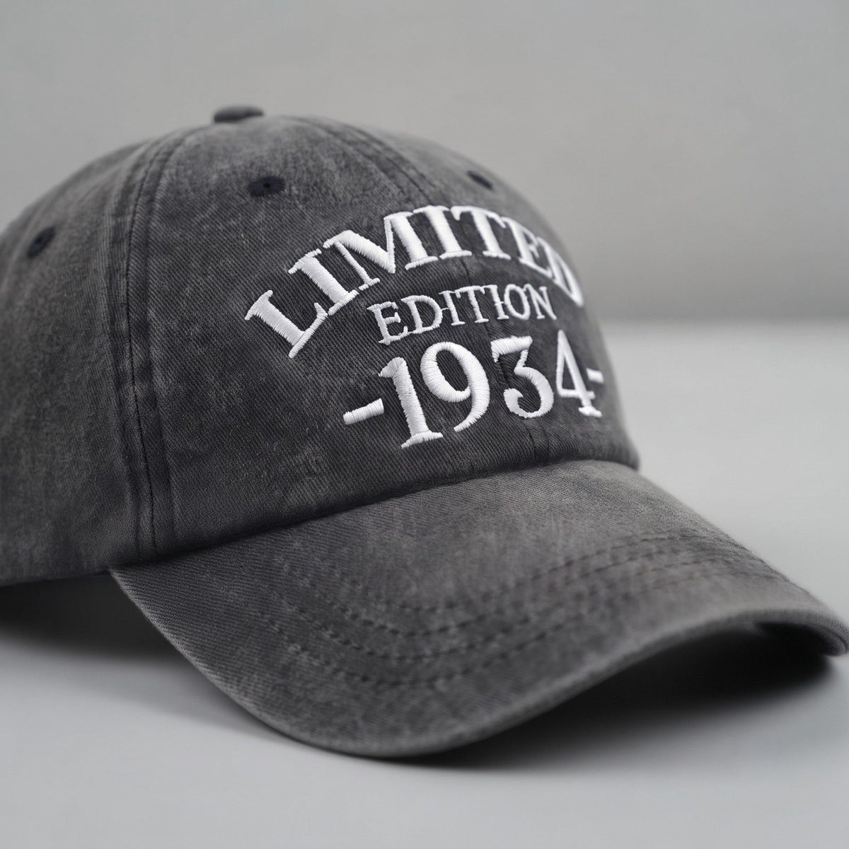 1934 Birth Year Embroidered Cap - Black