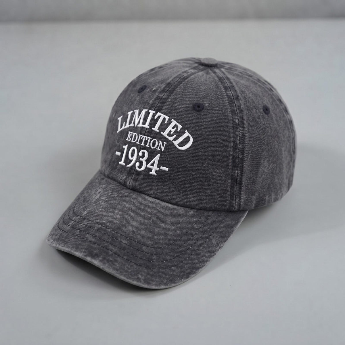 1934 Birth Year Embroidered Cap - Black