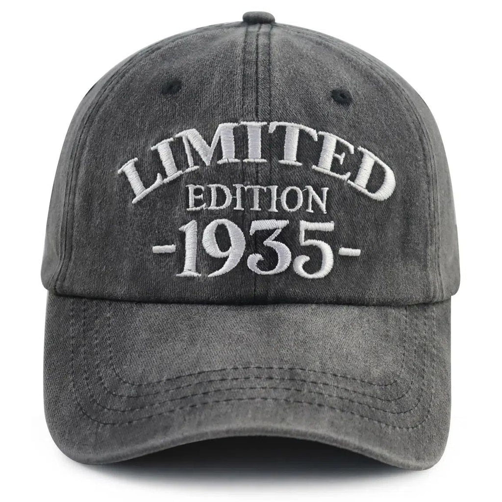 1935 Birth Year Embroidered Cap - Black