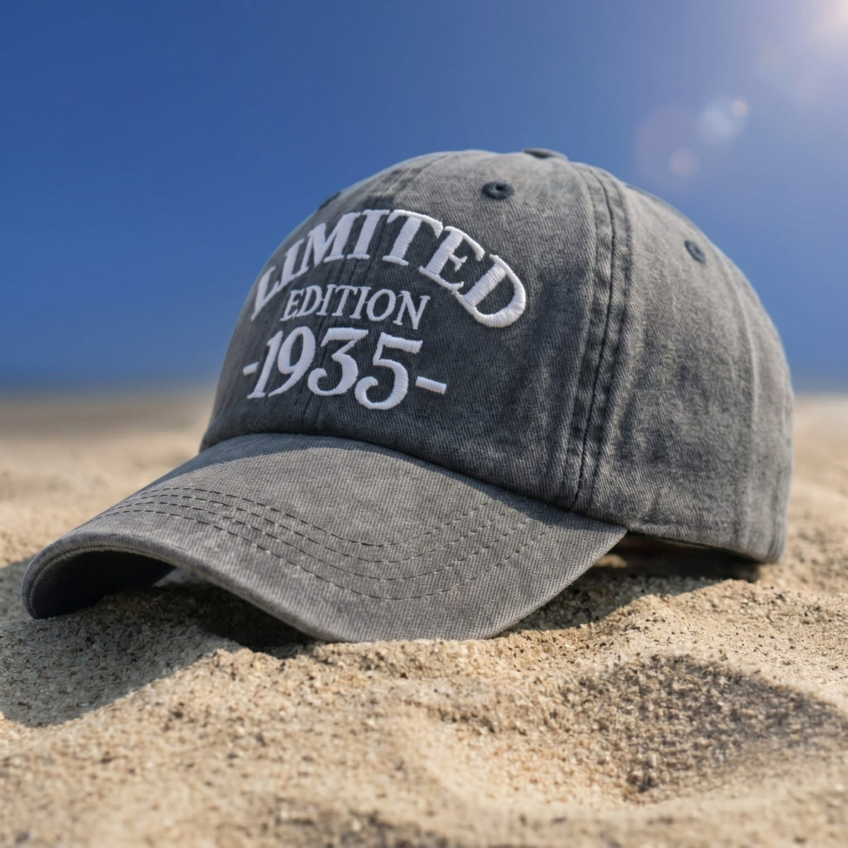 1935 Birth Year Embroidered Cap - Black
