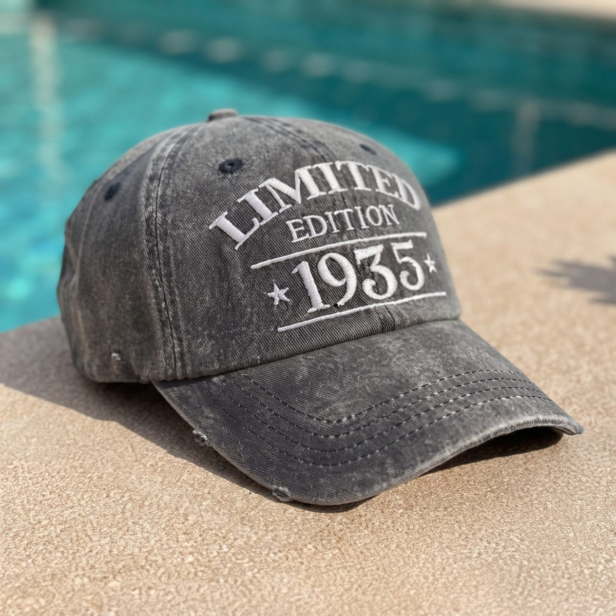 1935 Birth Year Embroidered Cap - Black