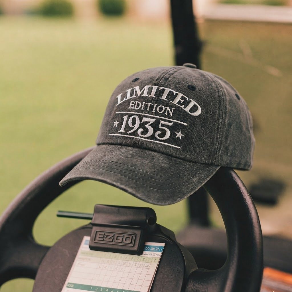 1935 Birth Year Embroidered Cap - Black