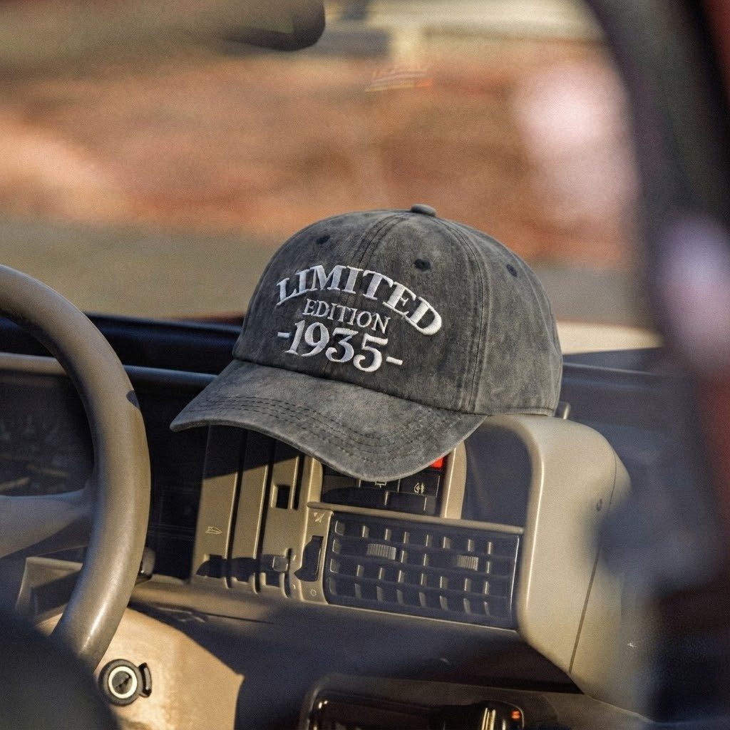 1935 Birth Year Embroidered Cap - Black