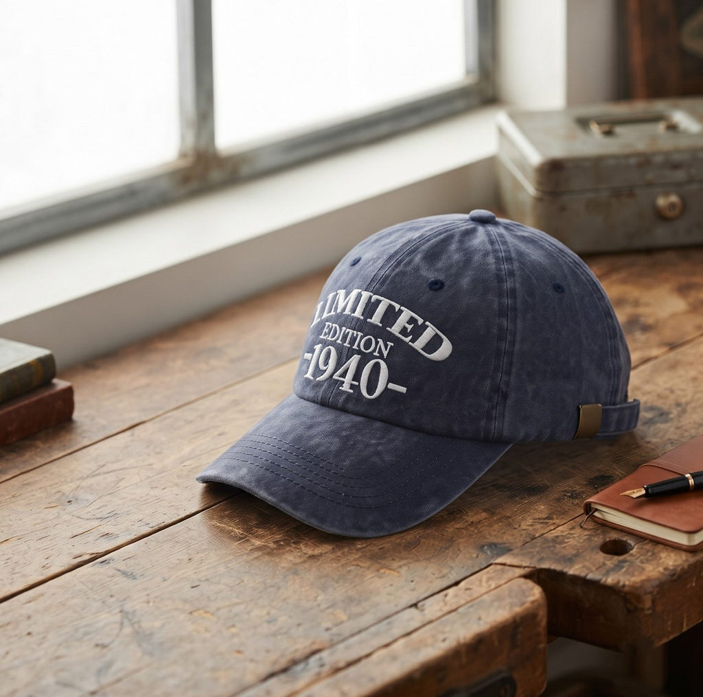 1940 Birth Year Embroidered Cap - Navy