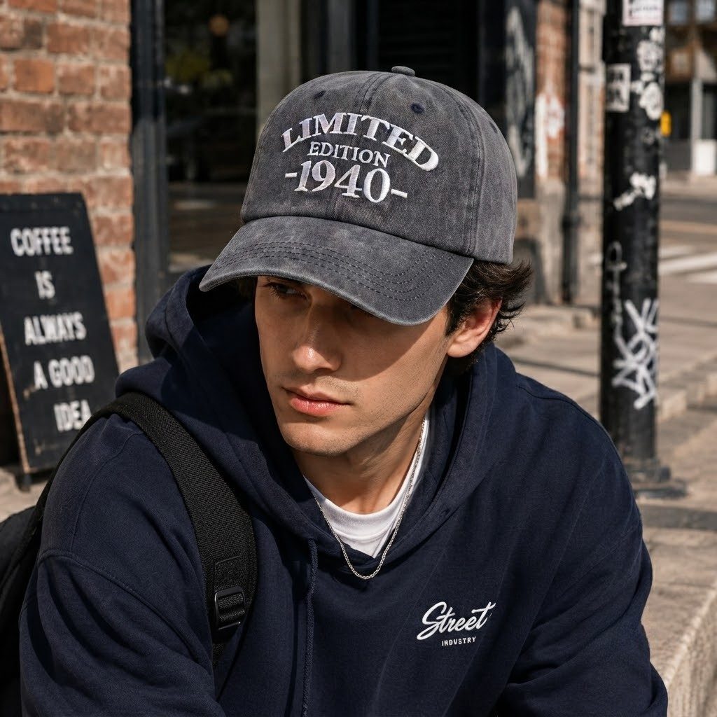 1940 Birth Year Embroidered Cap - Navy