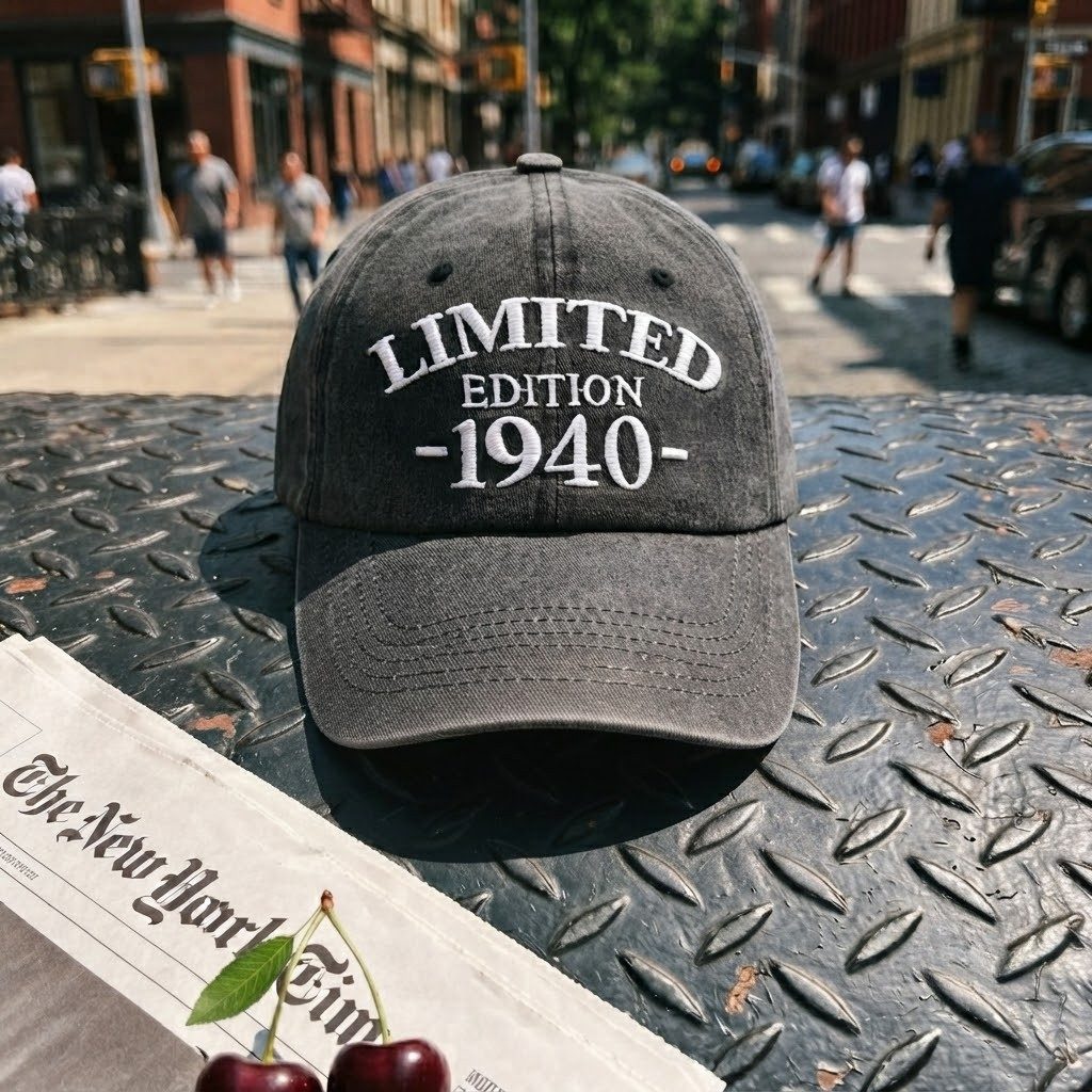 1940 Birth Year Embroidered Cap - Navy