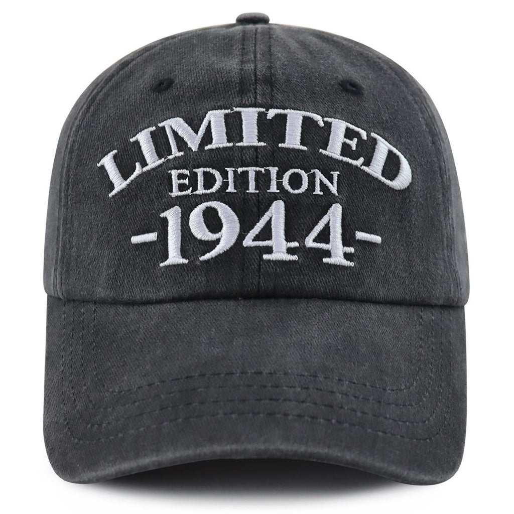 1944 Birth Year Embroidered Cap - Black