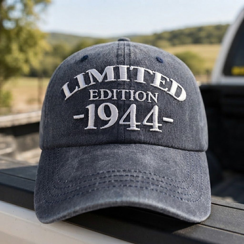 1944 Birth Year Embroidered Cap - Navy