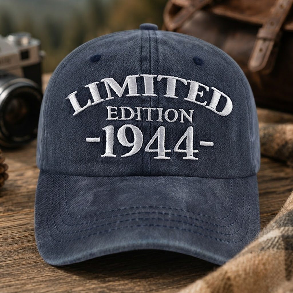 1944 Birth Year Embroidered Cap - Navy