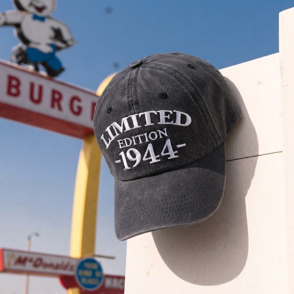 1944 Birth Year Embroidered Cap - Navy