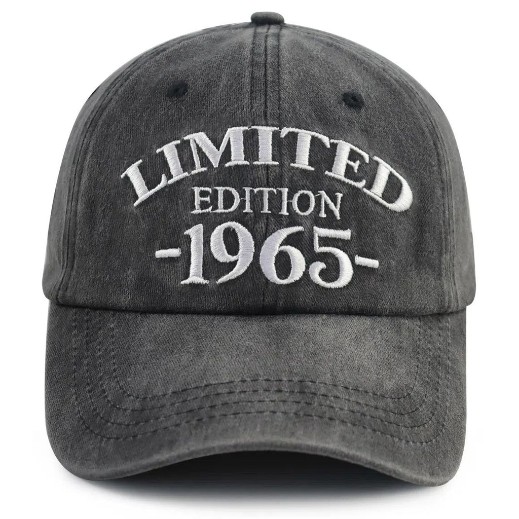 1965 Birth Year Embroidered Cap - Black