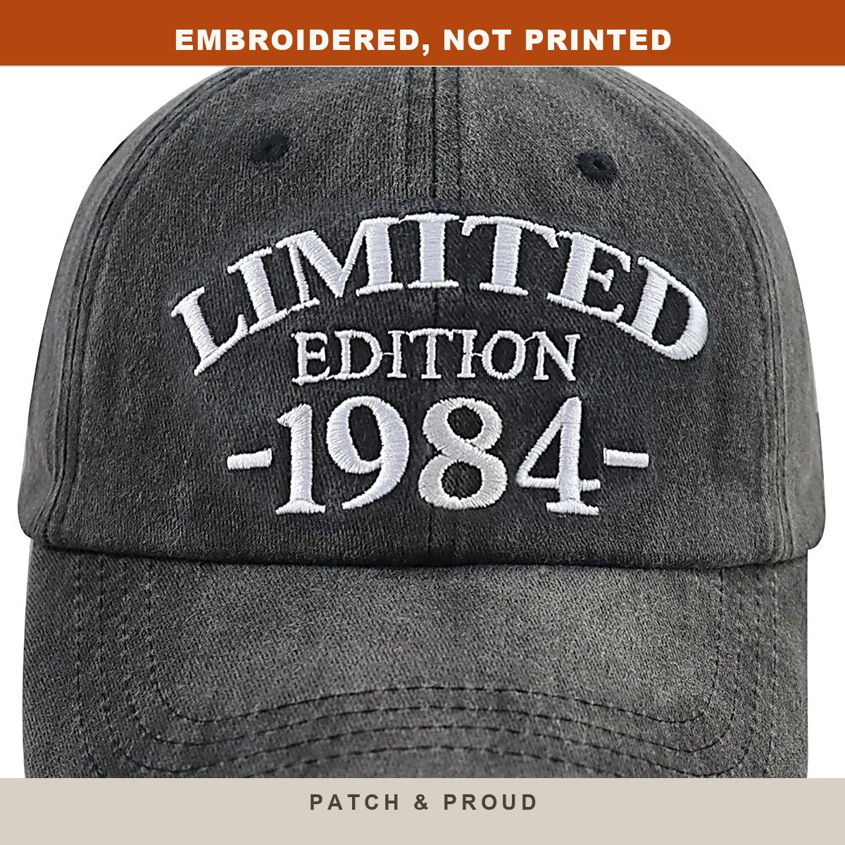1984 Birth Year Embroidered Cap - Black