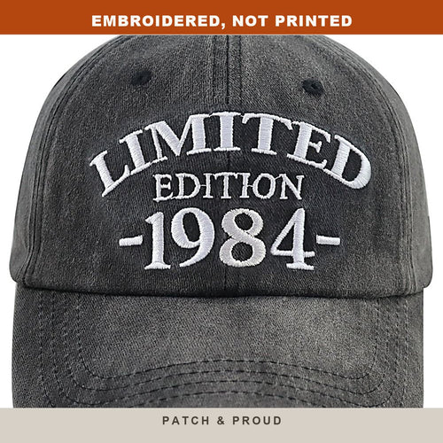 1984 Birth Year Embroidered Cap - Black