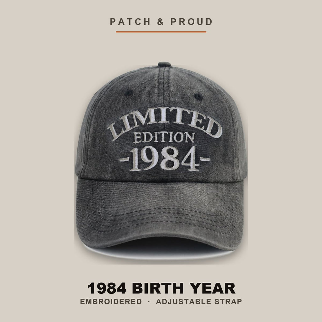 1984 Birth Year Embroidered Cap - Black