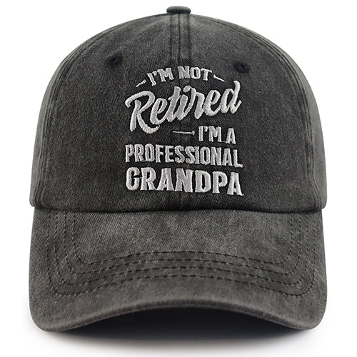 Grandpa Embroidered Dad Hat - Black - product photo