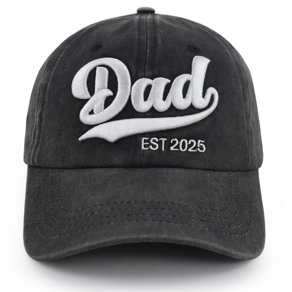 Dad Est. 2025 Vintage Wash Cap - product photo