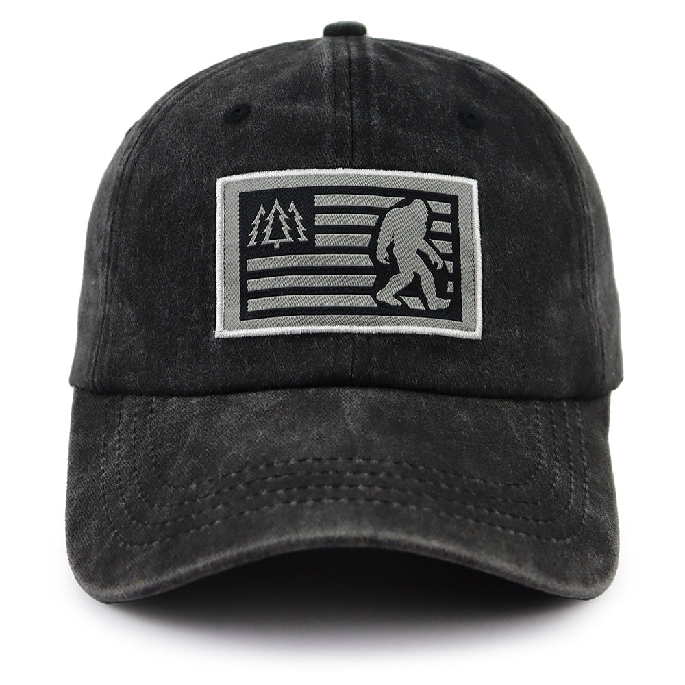 Bigfoot Sasquatch Embroidered Cap - Black - product photo