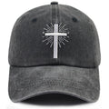 Cross Faith Embroidered Cap - Black