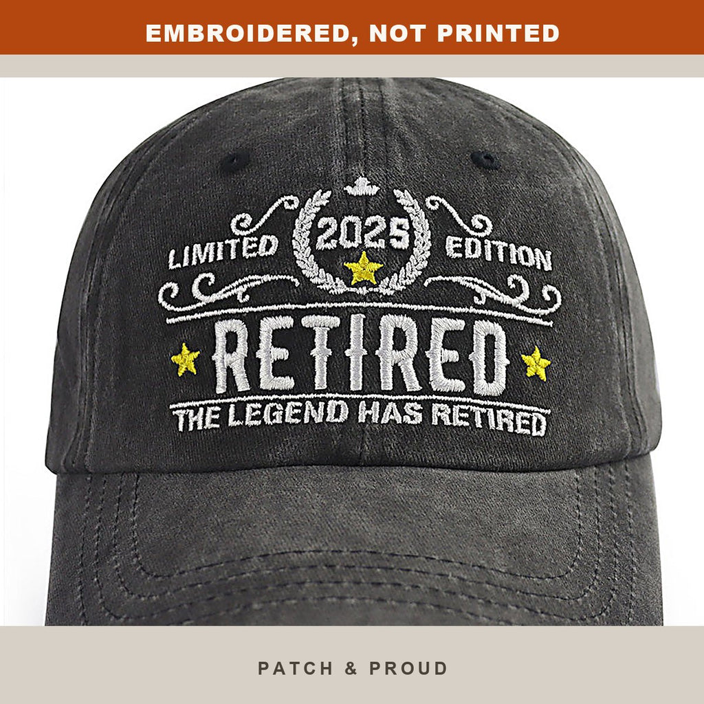 Retired 2025 Embroidered Cap - close-up of the front design
