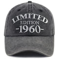 1960 Birth Year Embroidered Cap - Black - product photo