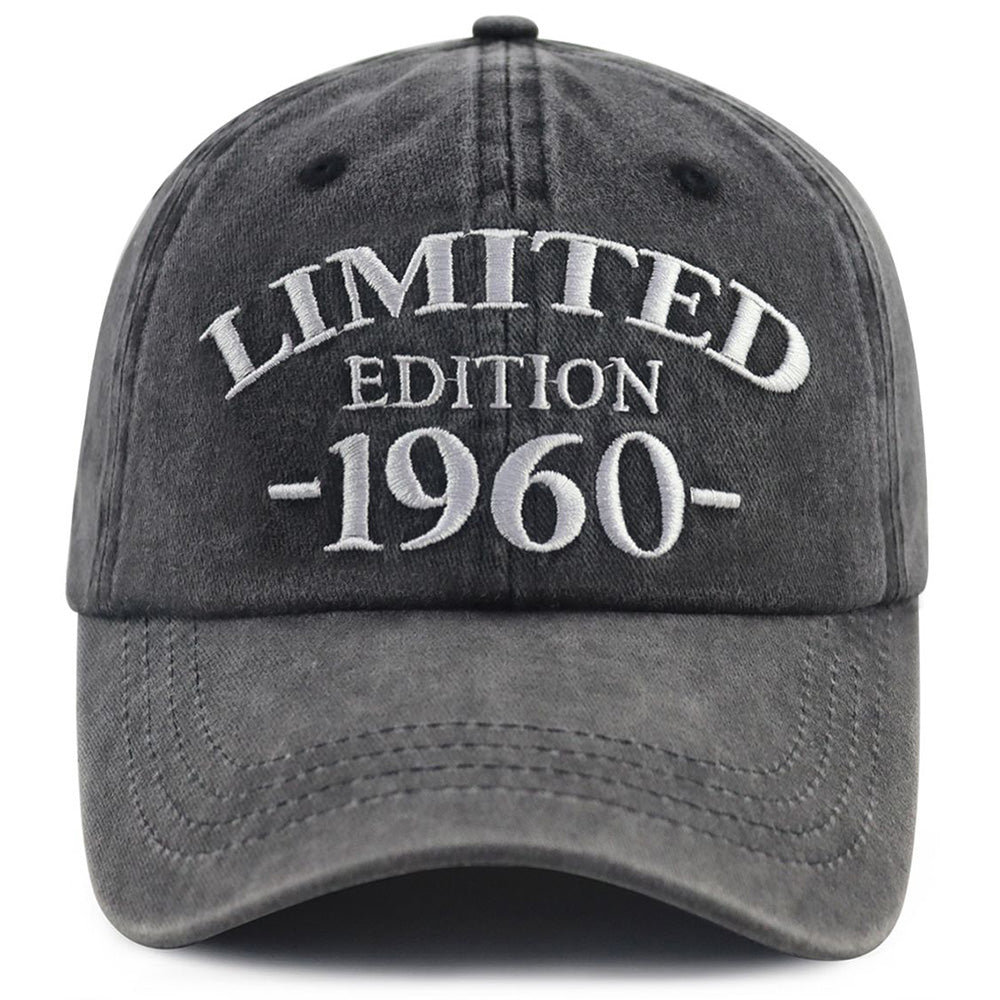 1960 Birth Year Embroidered Cap - Black - product photo