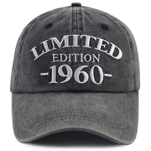 1960 Birth Year Embroidered Cap - Black - product photo