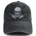 Skull Embroidered Cap - Black - product photo