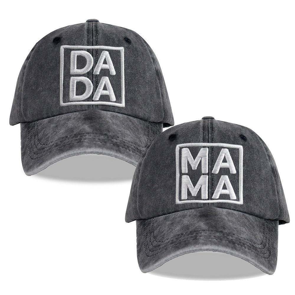 Dada and Mama Matching Caps - Set of 2 - product photo