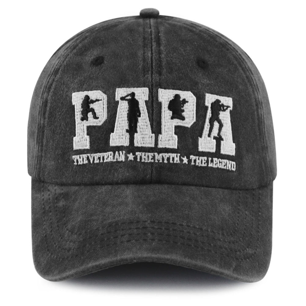 Veteran Papa Embroidered Cap