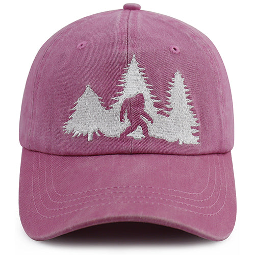 Bigfoot Sasquatch Embroidered Cap - Pink - product photo