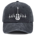 Guitar Embroidered Cap - Black