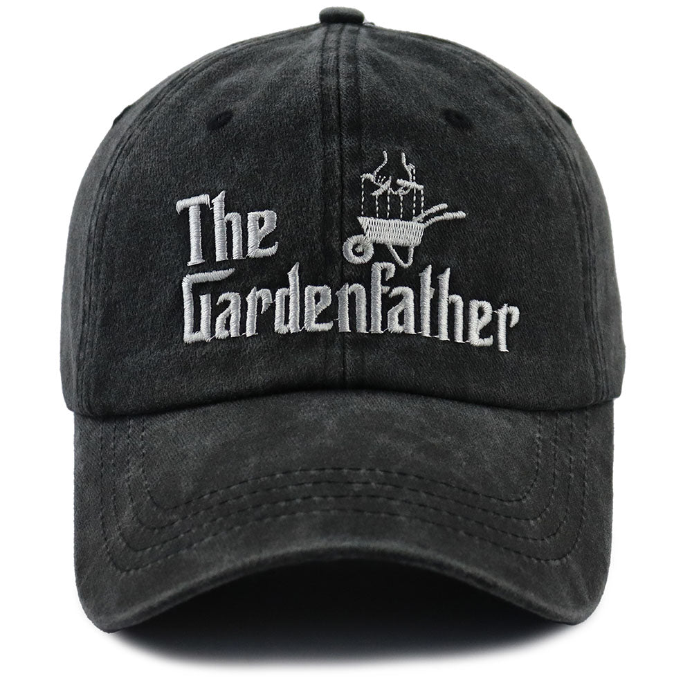 The Garden Father Embroidered Cap - Black