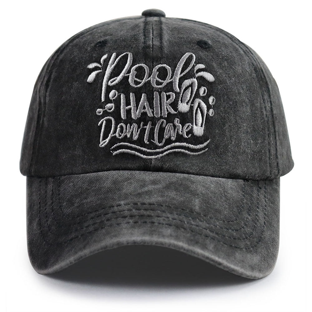 Pool Hair Don't Care Embroidered Cap - product photo