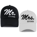 Mr and Mrs 2025 Caps - Set of 2