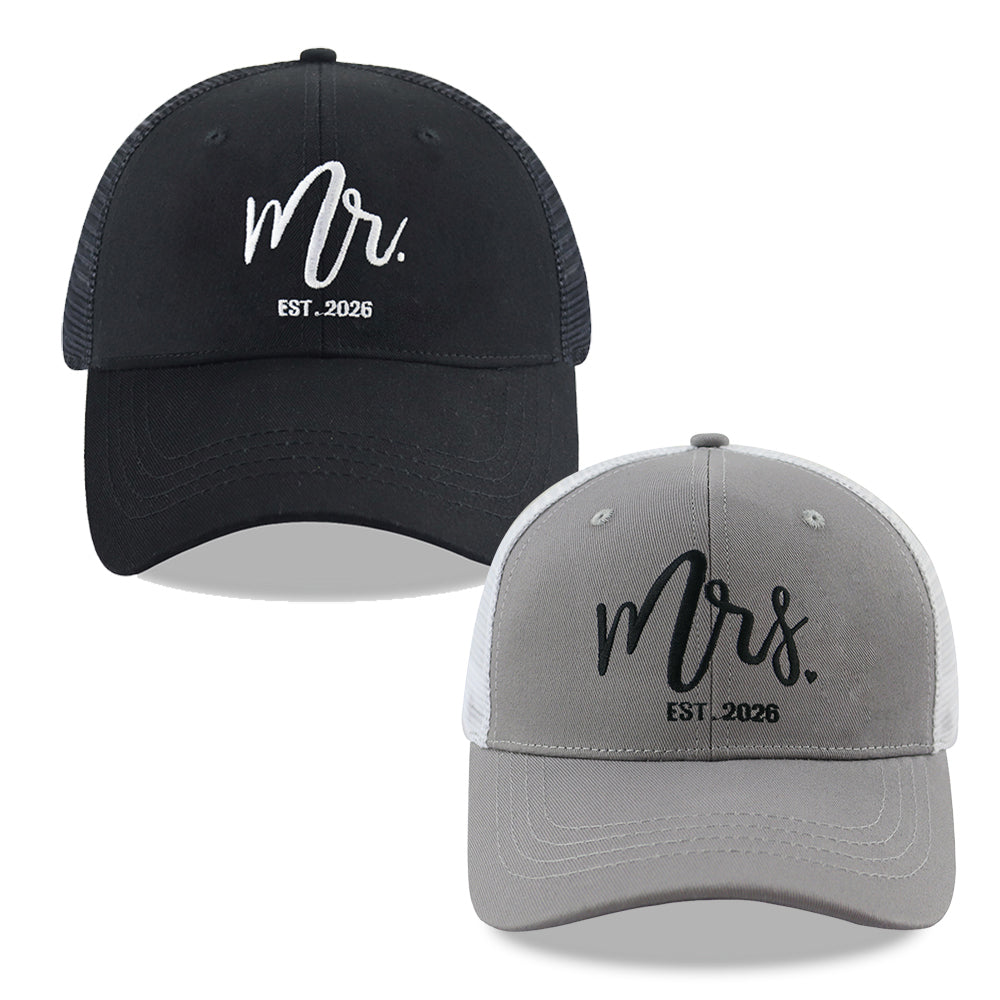 Mr and Mrs 2026 Trucker Caps - Set of 2 - product photo
