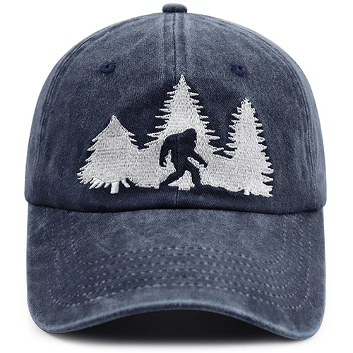 Bigfoot Sasquatch Embroidered Cap - Navy - product photo