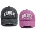 Groom and Bride Wedding Caps - Set of 2