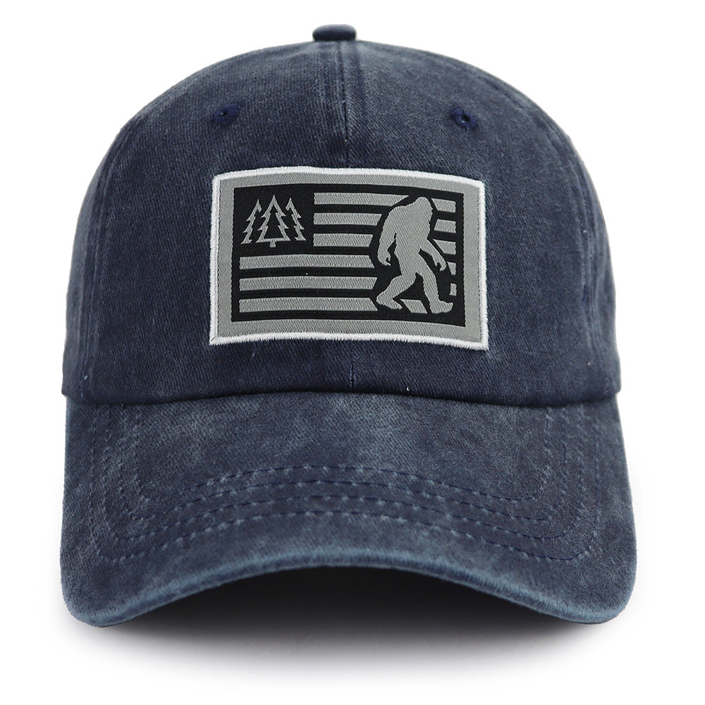 Bigfoot Silhouette Embroidered Cap - Navy - product photo