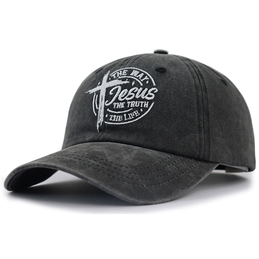 Jesus Embroidered Cap - Black