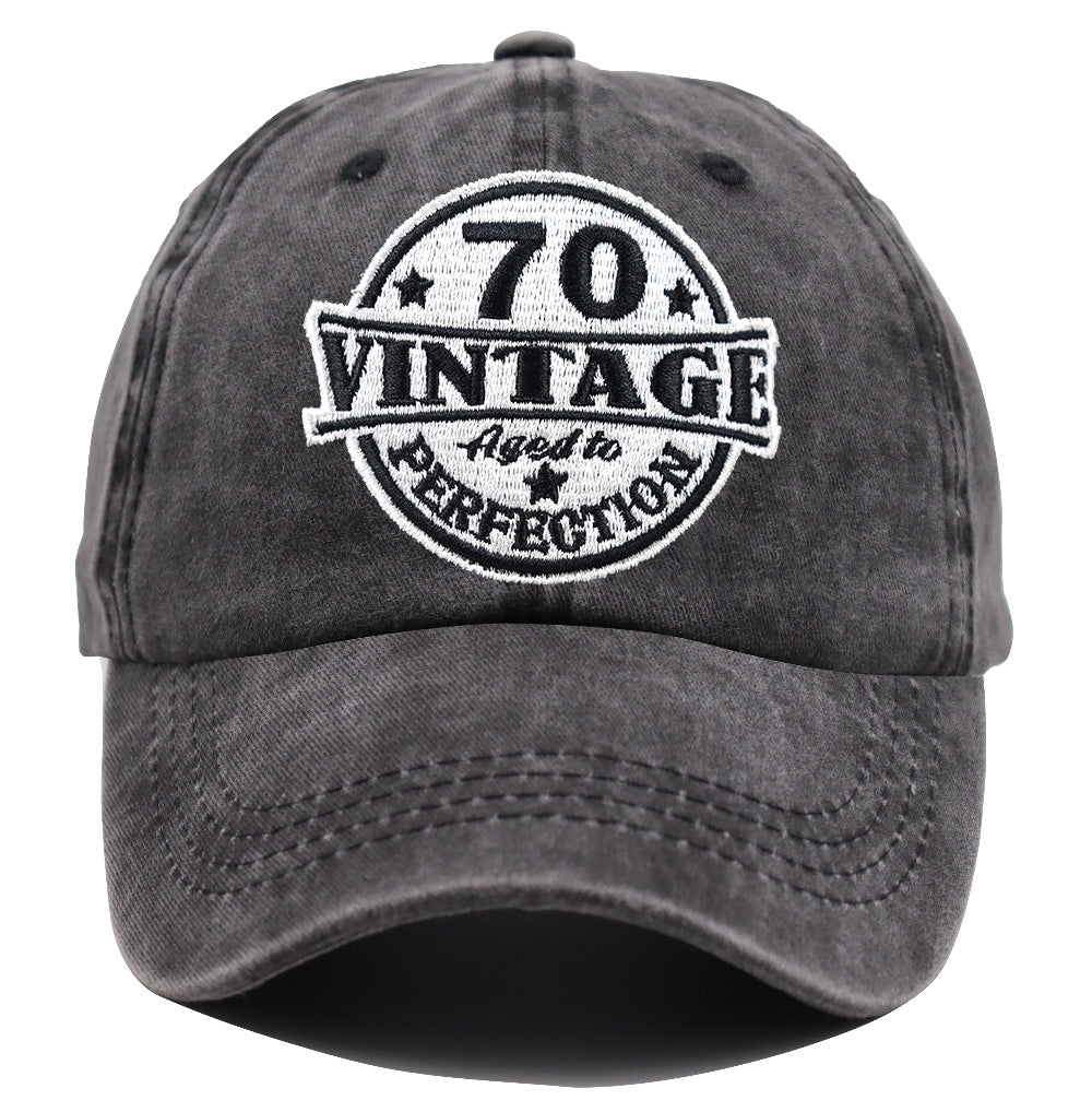 70th Birthday Vintage Wash Cap